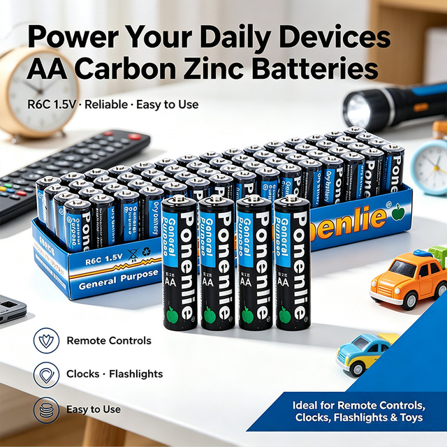 Long Shelf Life Carbon Zinc Battery AA R6P UM3 for Emergency Kit Flashlight Radio