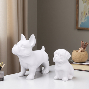 Redeco New Animal Figurines Blanc En Céramique <span class=keywords><strong>Bouledogue</strong></span> <span class=keywords><strong>Français</strong></span> Figurine Minimaliste Décor À La Maison Accent - Product Image 5