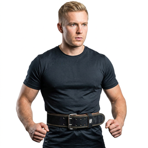 Wholesale Price Cowhide Heavy Duty Non-Slip Straight Weightlifting Gym <b>Belt</b> Adjustable Design for Training Latest Model Unisex - Product Image 1