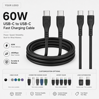 Câble USB C vers USB C 60W, cordon de charge rapide PD, durable et fiable, synchronisation des données 480 Mbps pour Macbook Air, iPad Pro, S24 Ultra