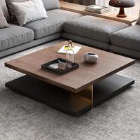 Ensemble de tables basses noires et dorées en bois, avec rangement mobile, écologiques, meubles modernes pour salon