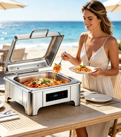 Fourneau chauffant électrique de luxe à écran tactile en acier inoxydable pour la restauration, idéal pour les restaurants et les services de traiteur