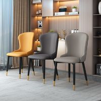 Chaises de salle à manger rembourrées en gros, dossier incurvé avec coussin confortable, structure en métal blanc pour l'approvisionnement des hôtels