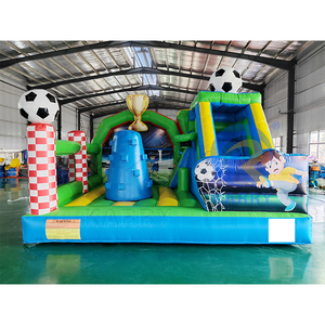 Château gonflable combiné sur le thème des champions de football avec toboggan, aire de jeux extérieure pour fêtes et <span class=keywords><strong>location</strong></span> commerciale - Product Image 1