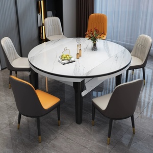<span class=keywords><strong>Table</strong></span> à manger extensible en pierre frittée : <span class=keywords><strong>ronde</strong></span> à ovale, <span class=keywords><strong>table</strong></span> à manger en marbre pliable de 1,35 m avec un ensemble de chaises de luxe pour <span class=keywords><strong>6</strong></span> à 10 <span class=keywords><strong>personnes</strong></span> - Product Image 6