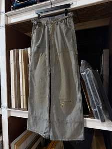 Pantaloni da <span class=keywords><strong>Uomo</strong></span> Personalizzati con Effetto Usurato e Strisce, Pantaloni da Carpentiere con Doppia Ginocchiera - Product Image 6