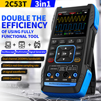 FNIRSI 2C53T Upgrade 3in1 Oscilloscope Multimeter Signal Generator 50MHz Bandwidth 250MS Rate Dual Channel 20000 Counts