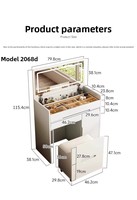 Table de toilette moderne avec miroir LED, éco-responsable et durable, avec chaise intégrée, design modulaire, panneau pliable, mobilier de chambre