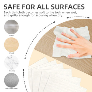 Lot de 6 chiffons de nettoyage de cuisine en coton et pulpe de bois, 70 % fibres de pulpe de bois, 30 % coton - Product Image 3