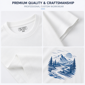 Vente en gros de t-shirts d'été personnalisés pour hommes, col rond, coton, 250 grammes, léger, respirant, cadeau promotionnel, chemises de travail OEM ODM - Product Image 4