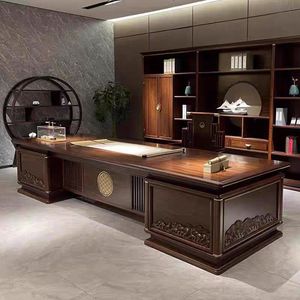 Mới Trung Quốc rắn gỗ bàn Ông Chủ bàn lớn bàn tổng thống của văn phòng cao cấp đồ nội thất văn phòng ELM giám sát bảng - Product Image 1