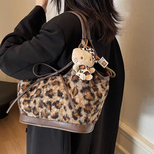 Bolso de Mano con Estampado de Leopardo de Piel Sintética con Lazo, Bolso de Hombro y de Mano para Mujer - Product Image 3