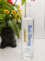 En gros faible quantité minimale de commande étiquette noire whisky bouteille d'esprit 750ml bouteille en verre de luxe vin alcool bouteilles avec bouchon en liège