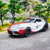 Modèle de voiture miniature en métal à l'échelle 1:32 Supra avec son et lumière, jouet en métal à rétrofriction, modèle de supercar