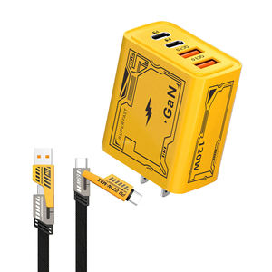 Chargeur de téléphone portable à charge rapide 120W GAN QC3.0 Adaptateur mural 4 ports USB Type C PD Prise EU/US/UK avec ensemble de câbles 4in1 Charge - Product Image 5