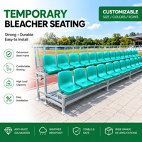 Gradas para Estadios, 2 Filas, Asientos de Aluminio y HDPE sin Respaldo, Plegables, Tipo Tip-N-Roll, Modulares, Longitud Personalizada, Color Personalizado, Capacidad de Carga de 250 Libras