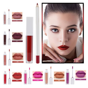 Make Your Own Brand Matte Lipstick Kit <strong>No</strong> <strong>Logo</strong> Long Lasting Liquid Matte Lipgloss and Lip Liner Set Private Label - Product Image 5