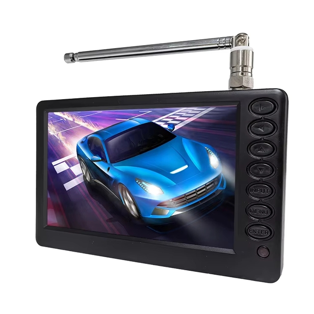 5inch Portable Mini Digital Television 800x480 LED Backlight 12V Power Stand TV USB TF Card Support Built-in 1500mAh Battery