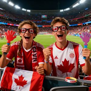 <span class=keywords><strong>2026</strong></span> 美国-加拿大-墨西哥足球国旗球迷套装 印有徽标围巾手链 球迷派对用品 拍手脸贴彩色 - Product Image 4