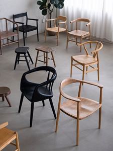 White Wax <b>Wood</b> <b>Solid</b> Circle Chair Vintage Natural Armrest Wabi-Sabi Artistic Design <b>Dining</b> Chair Living Room Tea Home Furniture - Product Image 3