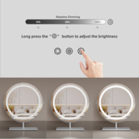 Portable Dimmable 3 couleurs illuminé rond cosmétique bureau table maquillage maquillage vanité Table miroir avec lumières LED