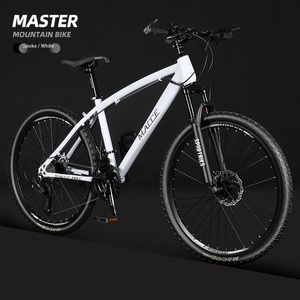 Vélo de montagne pour adulte en acier carbone noir mat, freins à disque doubles, roues de 26 pouces, fourche à suspension avant pour descente/hors route/gravier - Product Image 6