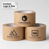 Ruban adhésif en papier gommé renforcé, logo personnalisé imprimé, ruban kraft résistant à l'eau pour boîtes en carton lourdes