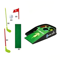 Tapis de golf miniature pour enfants avec effets lumineux et sonores, kit de jeu d'intérieur en plastique pour 5-13 ans, inclut 9 piles AG13