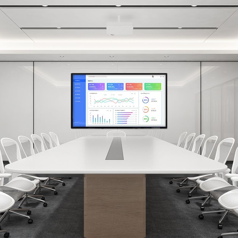 ORANGLES 55-Inch 4K Multi-Touch Smart Board | Interactive Electronic Whiteboard with 20-Point Touch, Android OS, Screen Mirroring for Schools & Classrooms – Kuwait - angled perspective - presenting advantages - Image 4 of 6 | fits any environment | Purchase 55-Inch 4K Multi-Touch Smart Board | Interactive Electronic Whiteboard with 20-Point Touch, Android OS, Screen Mirroring for Schools & Classrooms – Kuwait Michigan | Free Shipping ORANGLES