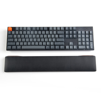 Tapis de poignet de bureau de jeu Support de poignet de clavier pour ordinateur portable Repose-poignet en bois de frappe facile Clavier en cuir PU poignet R
