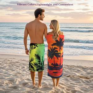 맞춤형 극세사 모래 방지 비치 타올 빠른 건조 물 흡수 해변 타올 - Product Image 1