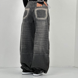 Jeans in Denim Personalizzati Plus Size per <span class=keywords><strong>Donna</strong></span>, <span class=keywords><strong>Pantaloni</strong></span> Baggy Stile <span class=keywords><strong>Parachute</strong></span>, Abbigliamento Streetwear - Product Image 5