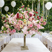 Arbre de roses artificiel en soie, rose artificielle rose pour décoration de table, mariage, Pâques, taille personnalisée