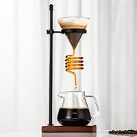 Cafetière classique en verre à filtre 2-en-1 – Dripper à café réglable avec design en spirale pour une préparation manuelle du café