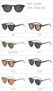 Storia W72381 Retro TR90 occhiali da sole polarizzati Vintage lenti rotonde verde montatura occhiali stile coreano rivetto occhiali da sole personalizzati - Product Image 6