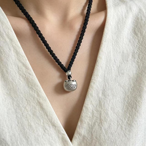 Collar de plata Kaiming S925 con colgante de nube auspiciosa retro chino para mujer, uso diario - Product Image 3