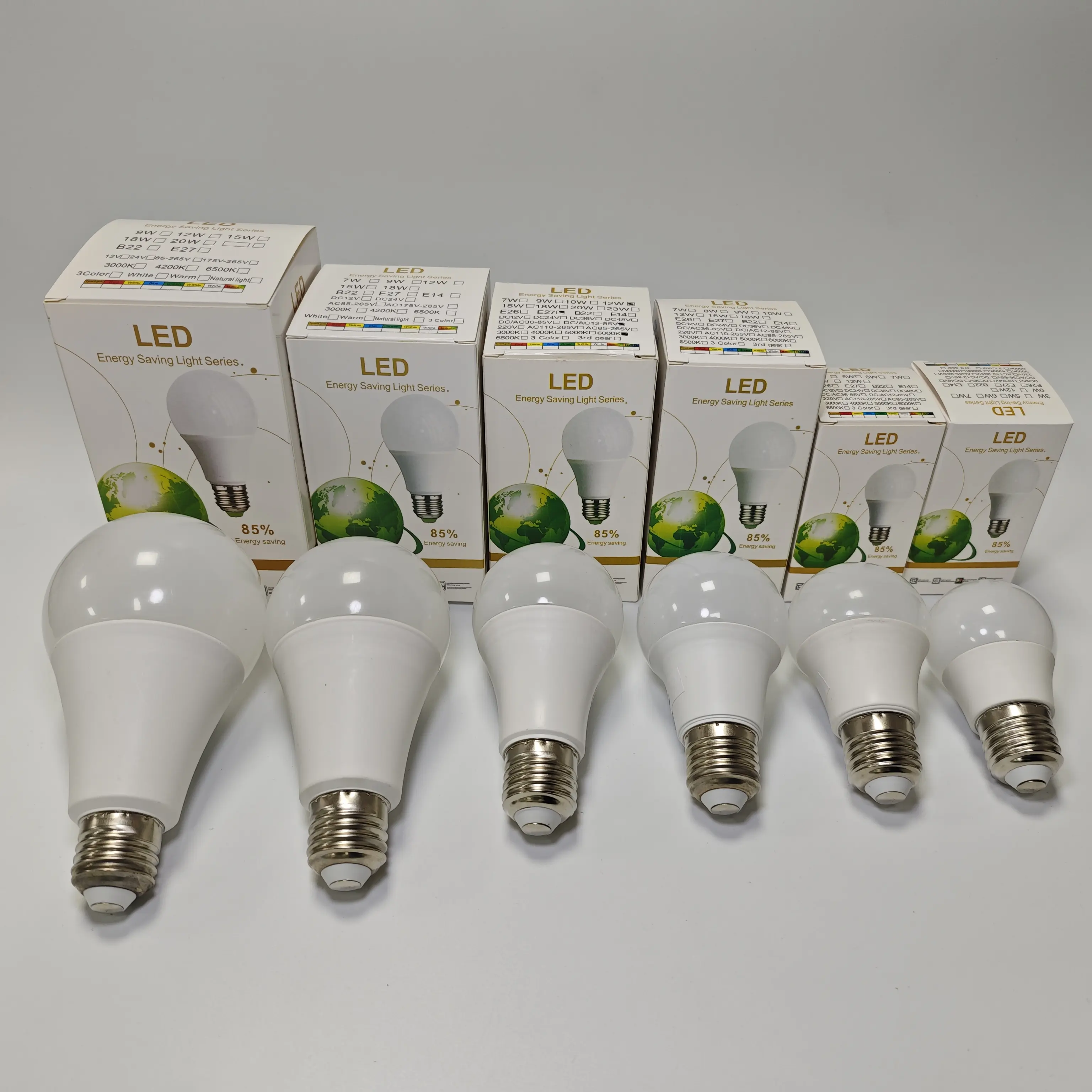 卸売A形状ランプ電球E27B22ランプホルダー3w 5w 7w 9w 12w A60Led電球ランプ