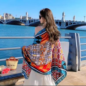 Pañuelo <span class=keywords><strong>de</strong></span> mujer estilo étnico del norte oeste <span class=keywords><strong>de</strong></span> <span class=keywords><strong>China</strong></span>, chal <span class=keywords><strong>de</strong></span> playa <span class=keywords><strong>de</strong></span> primavera con protección solar, <span class=keywords><strong>de</strong></span> fibra <span class=keywords><strong>de</strong></span> poliéster fina - Product Image 6