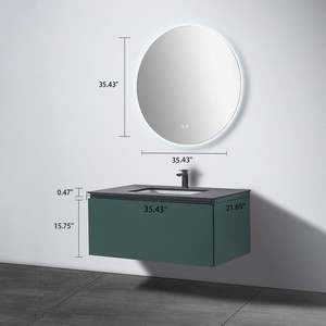 Meuble de salle de bain moderne de luxe avec miroir à lumière LED, nouveau fabricant professionnel de meubles de salle de bain étanches - Product Image 2