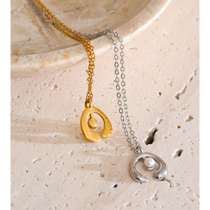 JINYOU 1826 Exquisito Collar con Colgante Geométrico de Acero Inoxidable Chapado en Oro, Collar de Cadena para Mujer con <span class=keywords><strong>Perla</strong></span> Simulada - Product Image 2