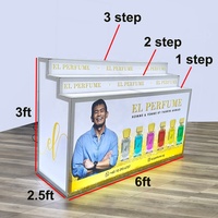 Tables de promotion pour salons professionnels, comptoirs d'exposition, en aluminium, avec éclairage LED rétroéclairé en tissu SEG, 4 pieds