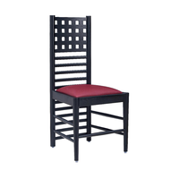 Chaise de salle à manger moderne en bois massif avec dossier haut et siège rembourré pour restaurant et hôtel