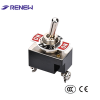 Interrupteur à bascule miniature en métal RT-S15-11B RENEW 6A 250VAC SPST marche/arrêt 2 broches pour équipement électrique marin et automobile CE IP40