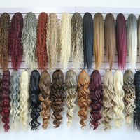 Extensions de cheveux synthétiques Julianna Kanekalon Futura Fiber, queues de cheval bouclées birmanes à enrouler avec pince à griffes et cordon de serrage