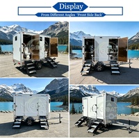 Remorque WC Mobile Commerciale à Essieu Unique, 2 Cabines avec Urinoir, Intérieur Bronze, pour Location Haut de Gamme