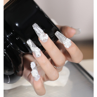 Non toxique soie sculpté fleur colle Nail Art blanc perle Satin lumière antiadhésive main doux bonbon Texture 3D modélisation colle vernis