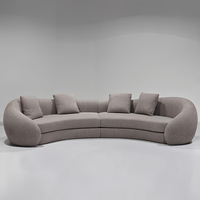 Nouveau Style Canapé de Salon Designer Simple Crème Forme Spéciale Demi-Lune en Velours d'Agneau avec Rembourrage Éponge