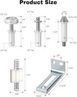 Le kit de quincaillerie de porte à deux volets comprend un kit de quincaillerie de porte de placard à roue pivotante supérieure 2 pièces