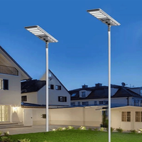 IP65 tout en un lampadaire solaire 8000 lumens installation de 8 à 9 mètres avec fonction de temps/télécommande/capteur en option utilisant dans la ville du parc