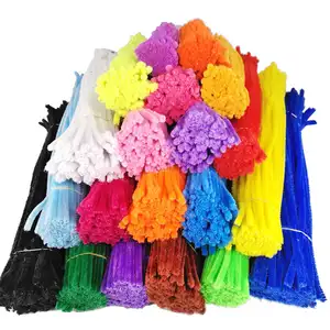 Factory Diy Craft Supplies Pipe Cleaners Children Educational Toy Colorful Fuzzy Chenille Stems For Arts Decorations